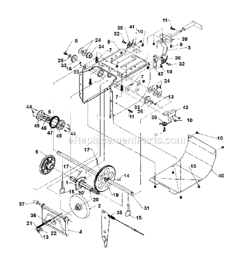 Page C Diagram and Parts List for 317E663H401 1997 Yard Man Snow Blower